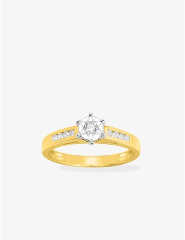 Bague solitaire en or jaune...