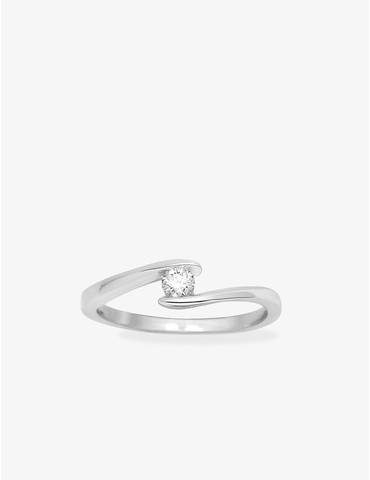 Bague solitaire en or blanc...
