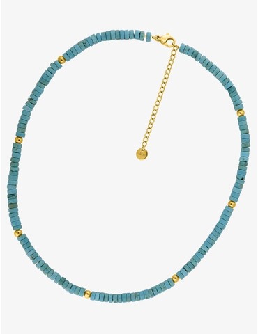 Collier en acier doré avec...