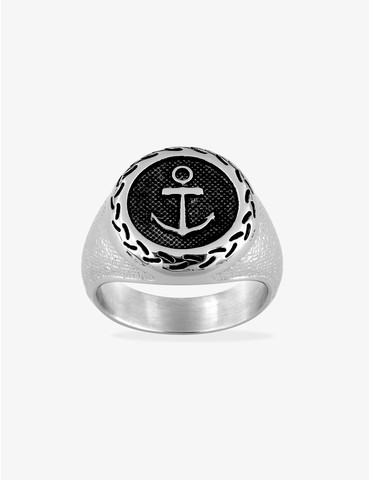 Bague chevalière en acier...