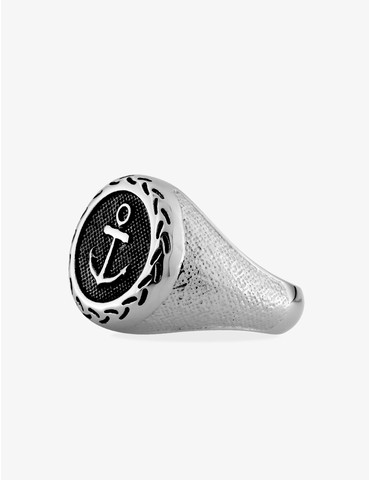 Bague chevalière en acier...