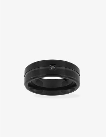 Bague chevalière acier et...