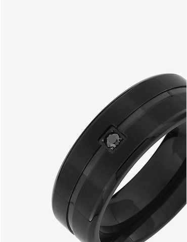 Bague chevalière acier et...