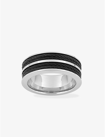 Bague bicolore acier pour...