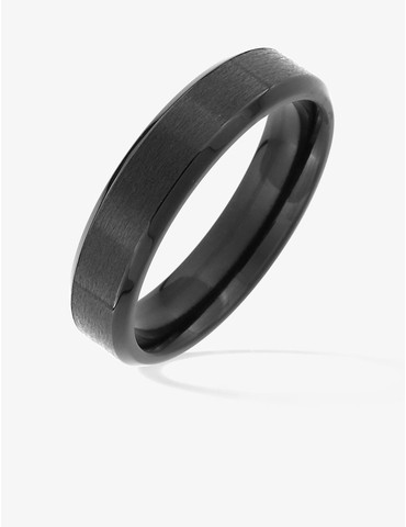 Bague acier noire style...