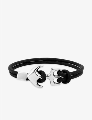 Bracelet ancre nylon noir...