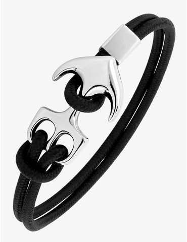 Bracelet ancre nylon noir...
