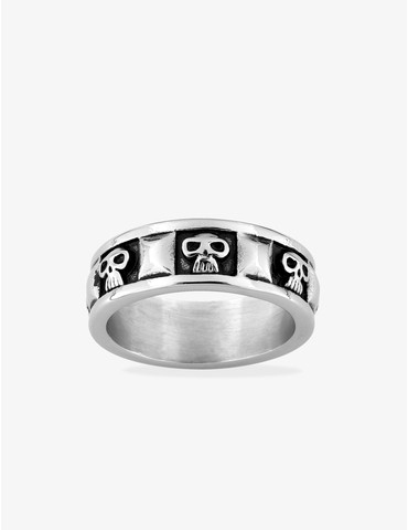 Bague acier vintage motif...