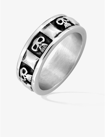 Bague acier vintage motif...