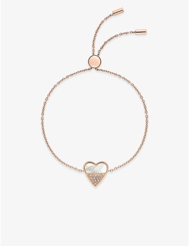 Bracelet cœur acier rose,...