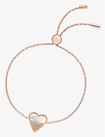 Bracelet cœur acier rose,...