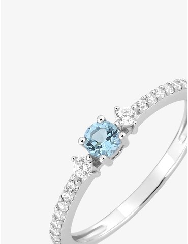 Bague or blanc 375 ‰ topaze...