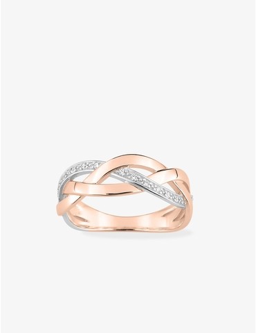 Bague plaquée or rose et...