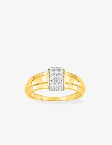 Bague or jaune 375 ‰ oxydes...