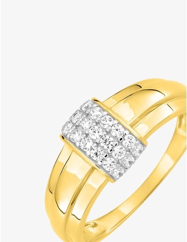 Bague or jaune 375 ‰ oxydes...