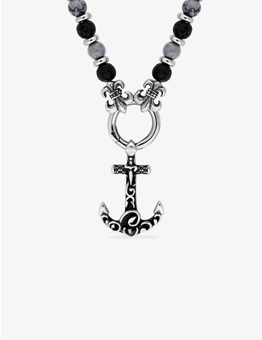 Collier perles obsidienne...