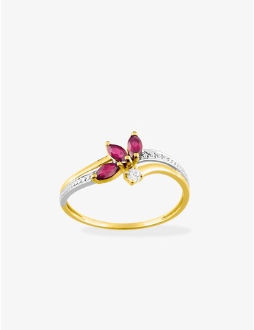 Bague or 750 ‰ jaune et...