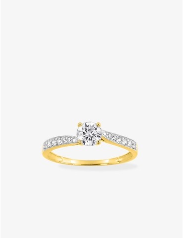 Bague or 375 ‰ jaune et...