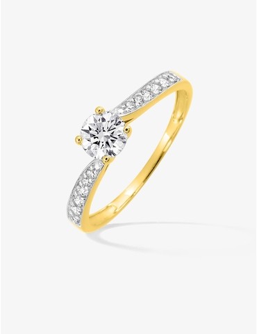 Bague or 375 ‰ jaune et...