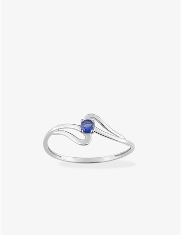 Bague or 750 ‰ blanc avec...