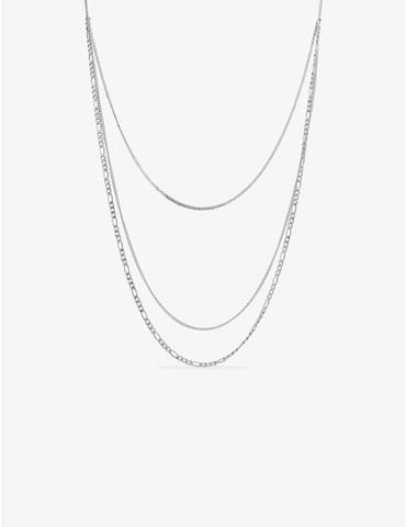 Collier triple en acier gris