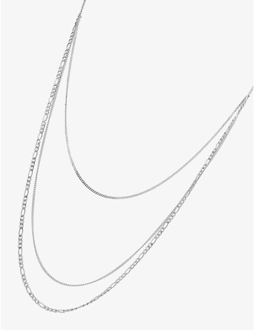 Collier triple en acier gris