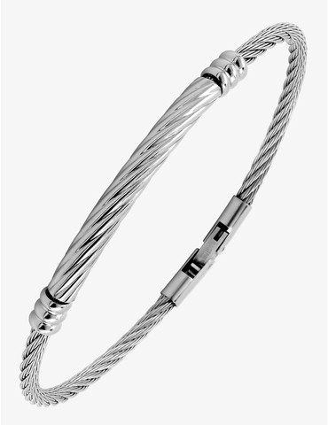 Bracelet jonc en acier gris...