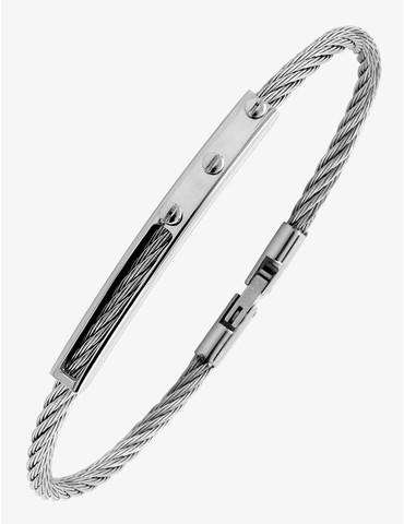 Bracelet rigide, fil acier...