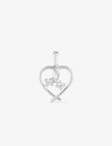 Pendentif cœur en or blanc...