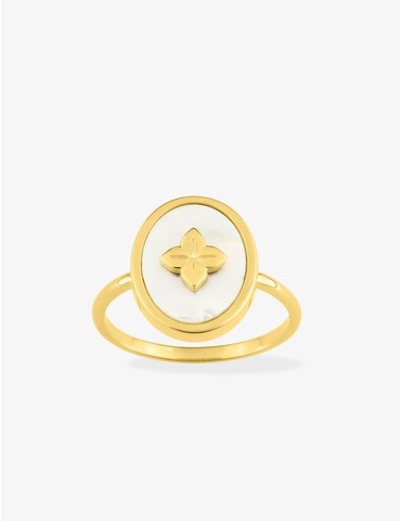 Bague nacrée en plaqué or