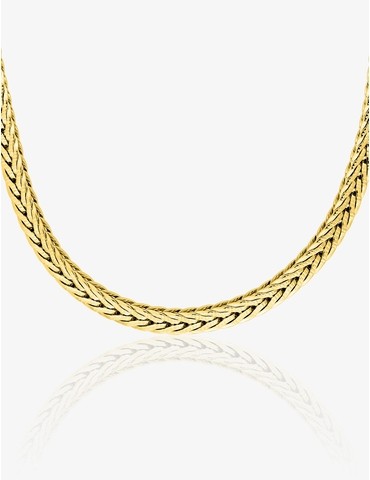 Collier acier doré chaine...