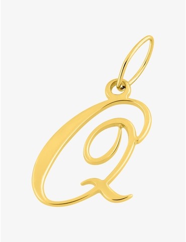 Pendentif plaqué or initiale Q