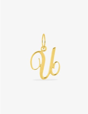 Pendentif plaqué or initiale U