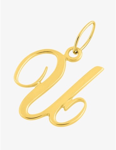 Pendentif plaqué or initiale U