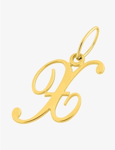 Pendentif plaqué or initiale X