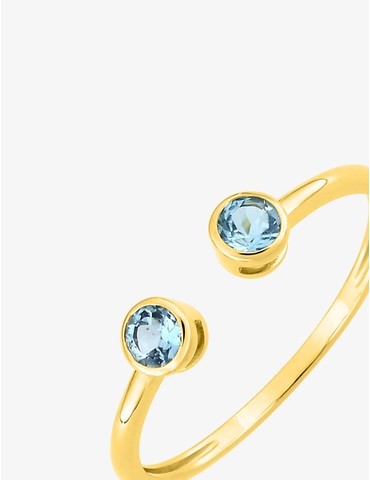 Bague or 375‰ topaze bleu...
