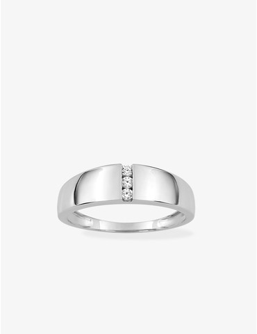 Bague or blanc 375‰ oxyde...