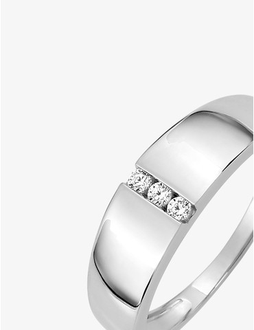 Bague or blanc 375‰ oxyde...