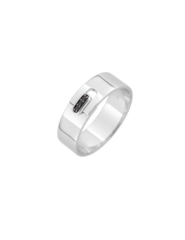 Bague argent gris rhodié...