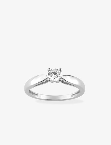 Bague solitaire or blanc...