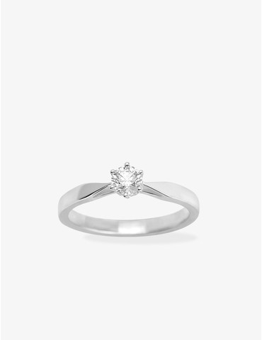 Bague solitaire or blanc...