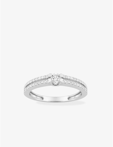 Bague or blanc 750 ‰ et...