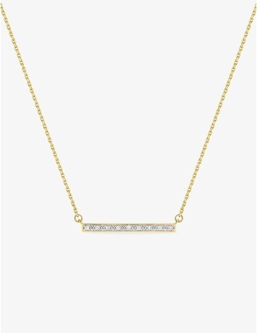 Collier barre or jaune et...