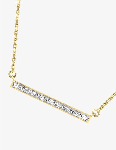 Collier barre or jaune et...
