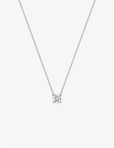 Collier solitaire or blanc...