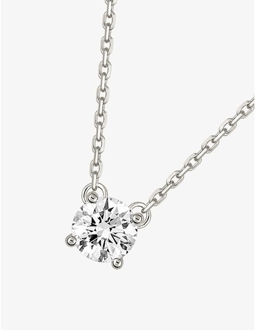Collier solitaire or blanc...