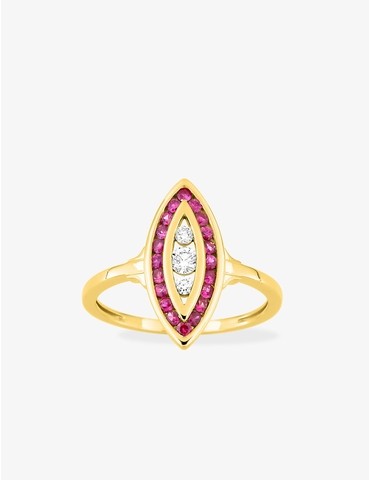 Bague marquise or 750 ‰...