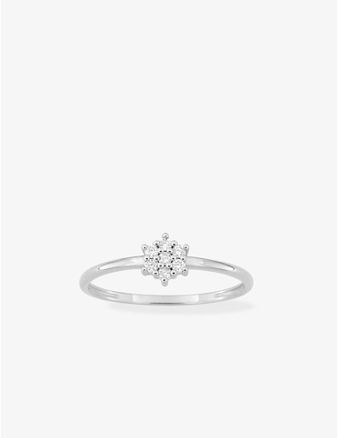 Bague or 375 ‰ blanc avec...