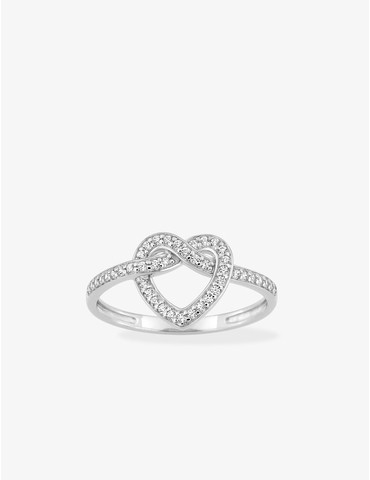 Bague en or blanc 750‰ cœur...