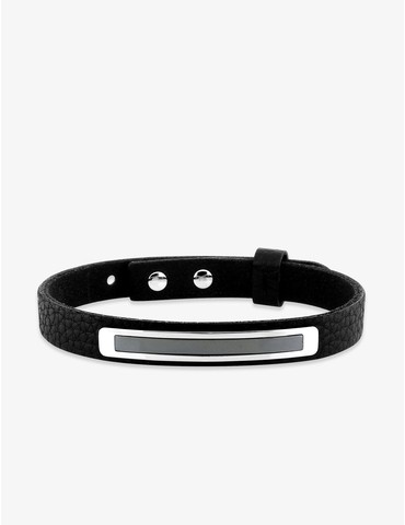 Bracelet en cuir et acier...